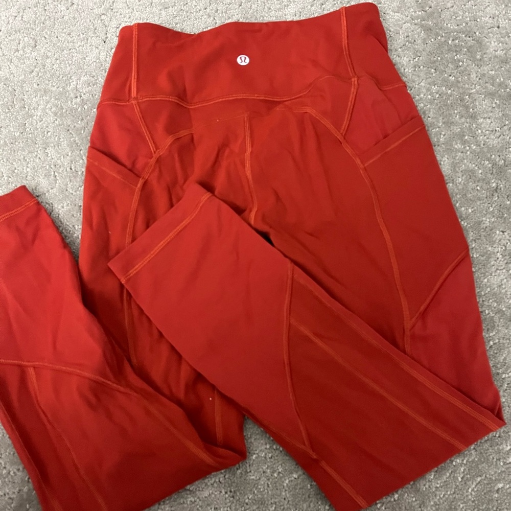 Orange LuluLemon Leggings w/pockets